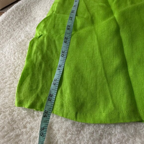 Hiho Sophia Dress Lime Green Linen Shirt Dress S - Picture 8 of 10
